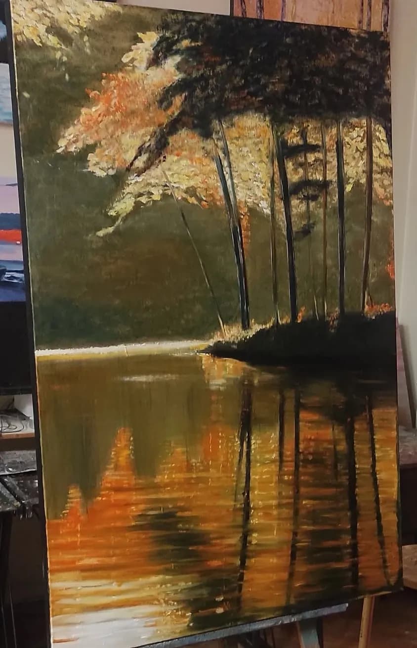 Whispers of Autumn: A Serene Reflection on Water