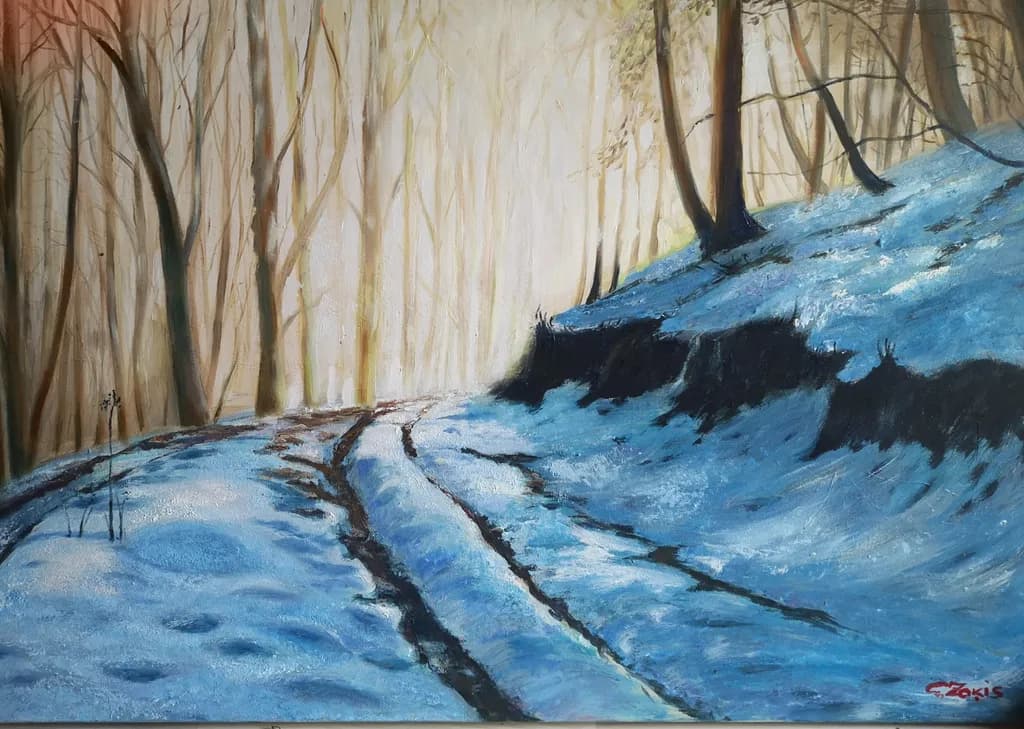 Whispers of Winter: A Serene Path Through Snowy Woods
