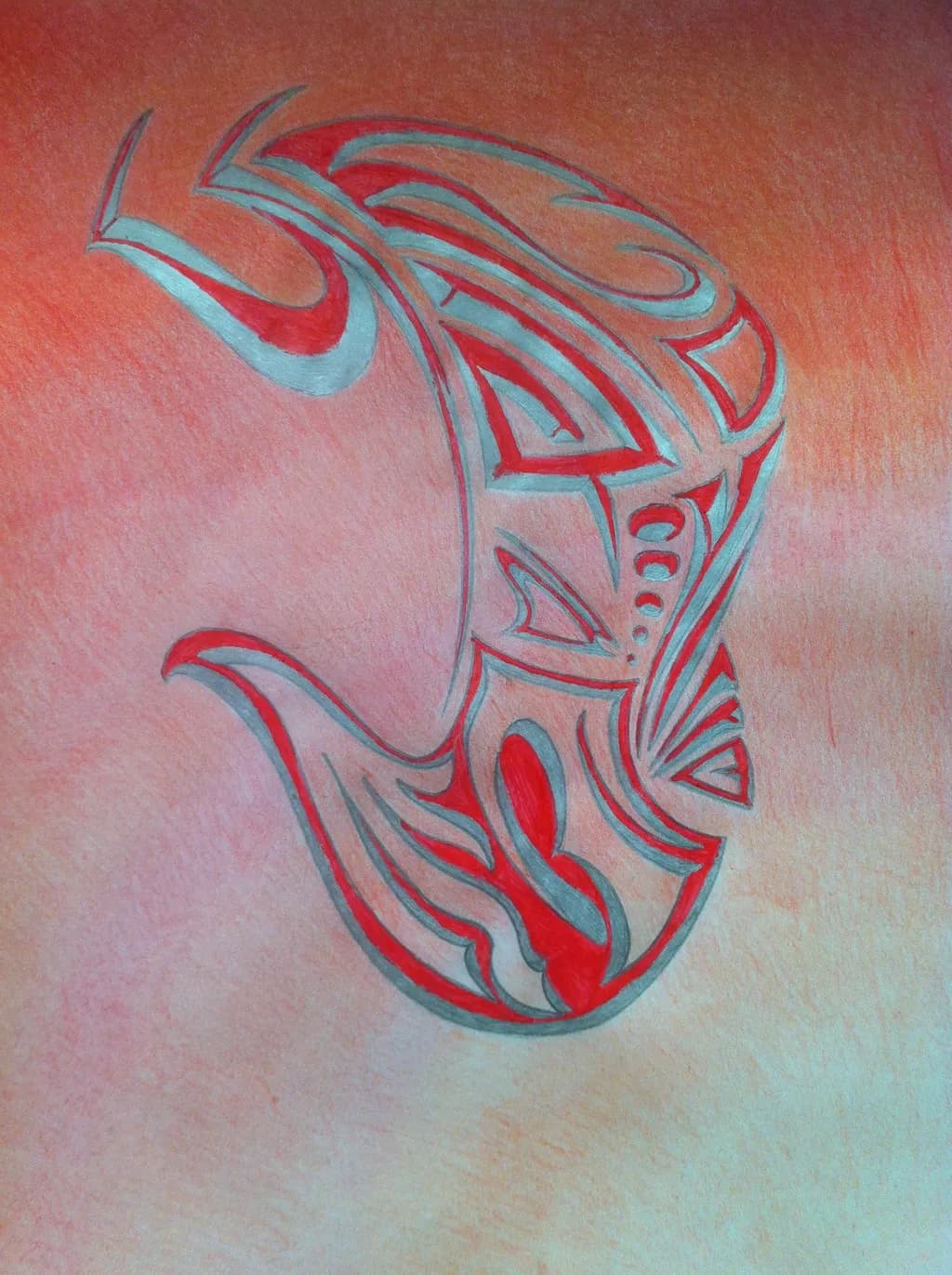 Abstract Design on Red Background