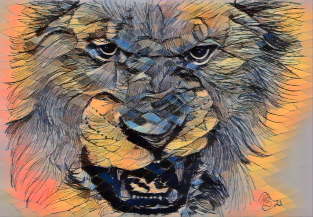Lion in Lines