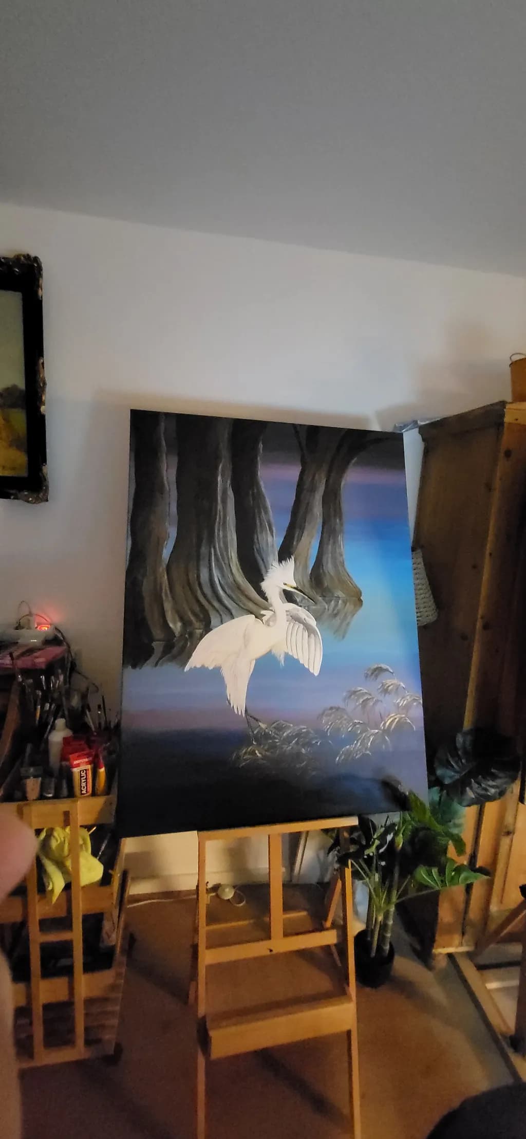 Egrets Among the Trees