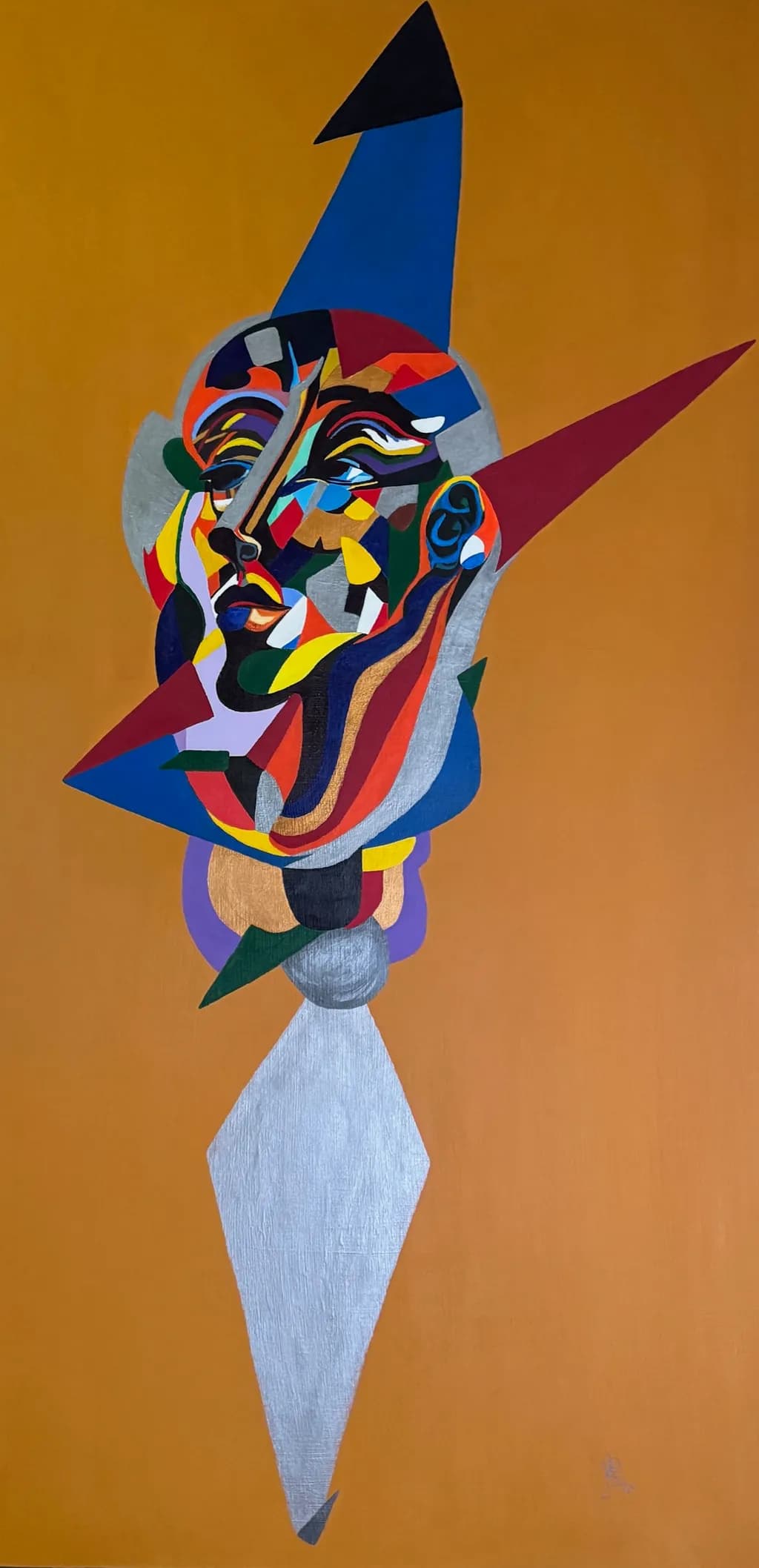Vibrant Reflections: A Journey Through Color and Form in Mixed Media Portraiture