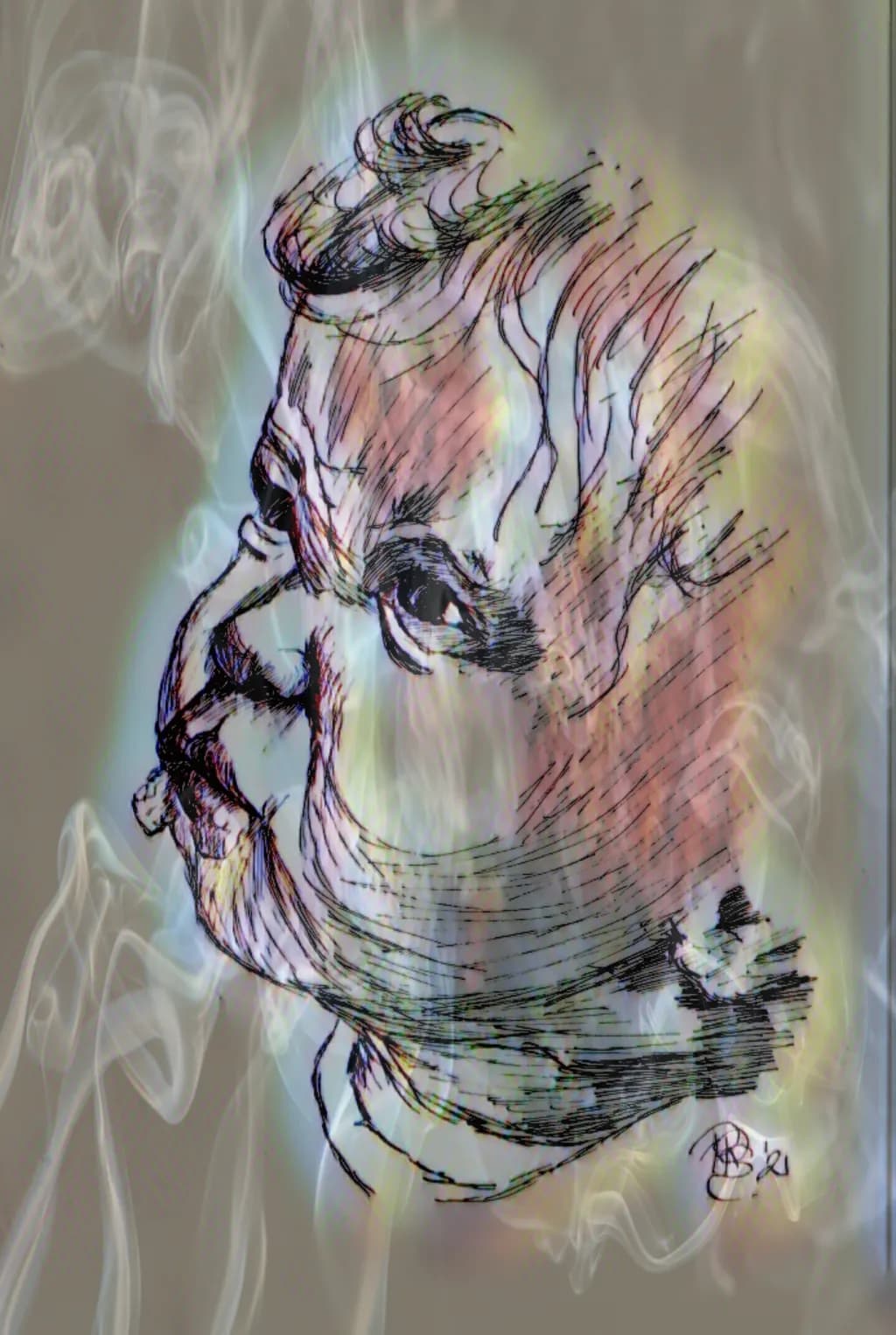 Whispers of Innocence: A Mixed Media Portrait of Childhood Dreams