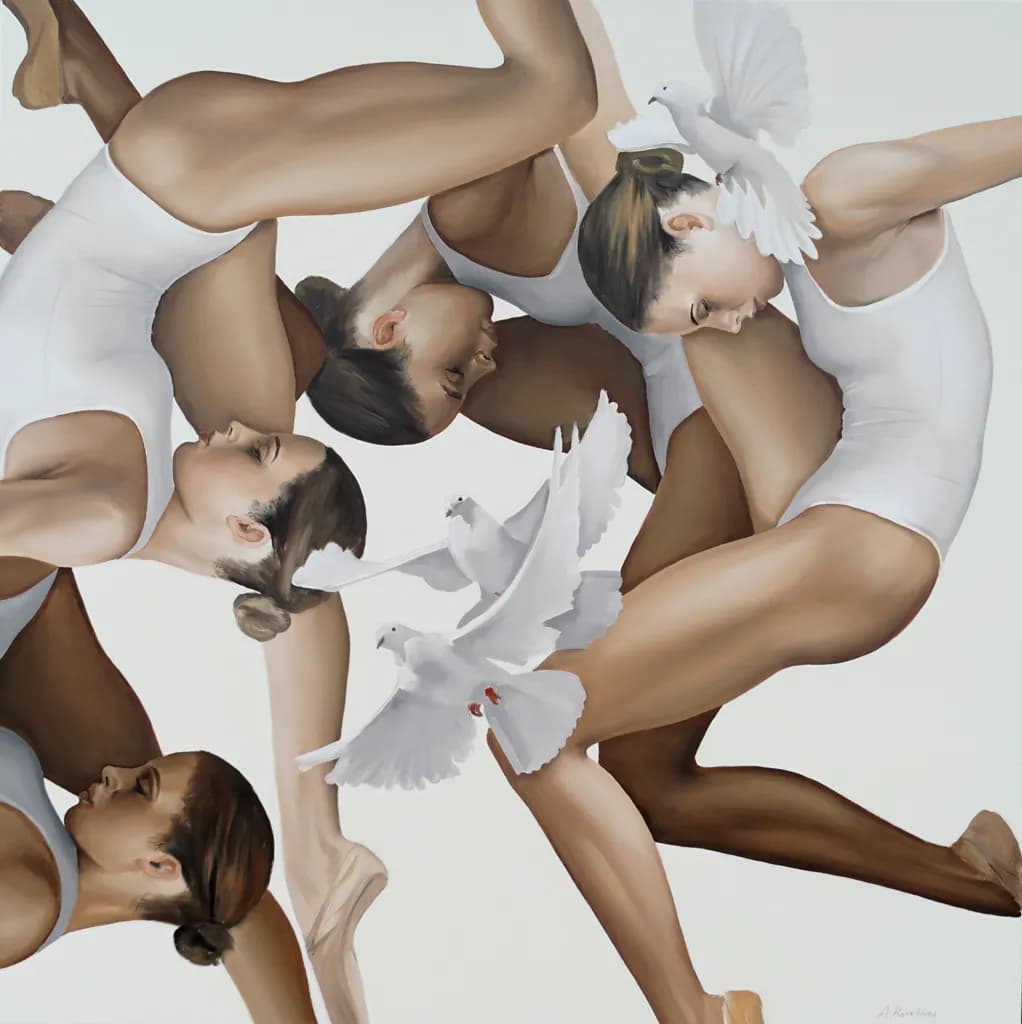 Ethereal Dance of Unity: Graceful Movements and Freedom in Motion