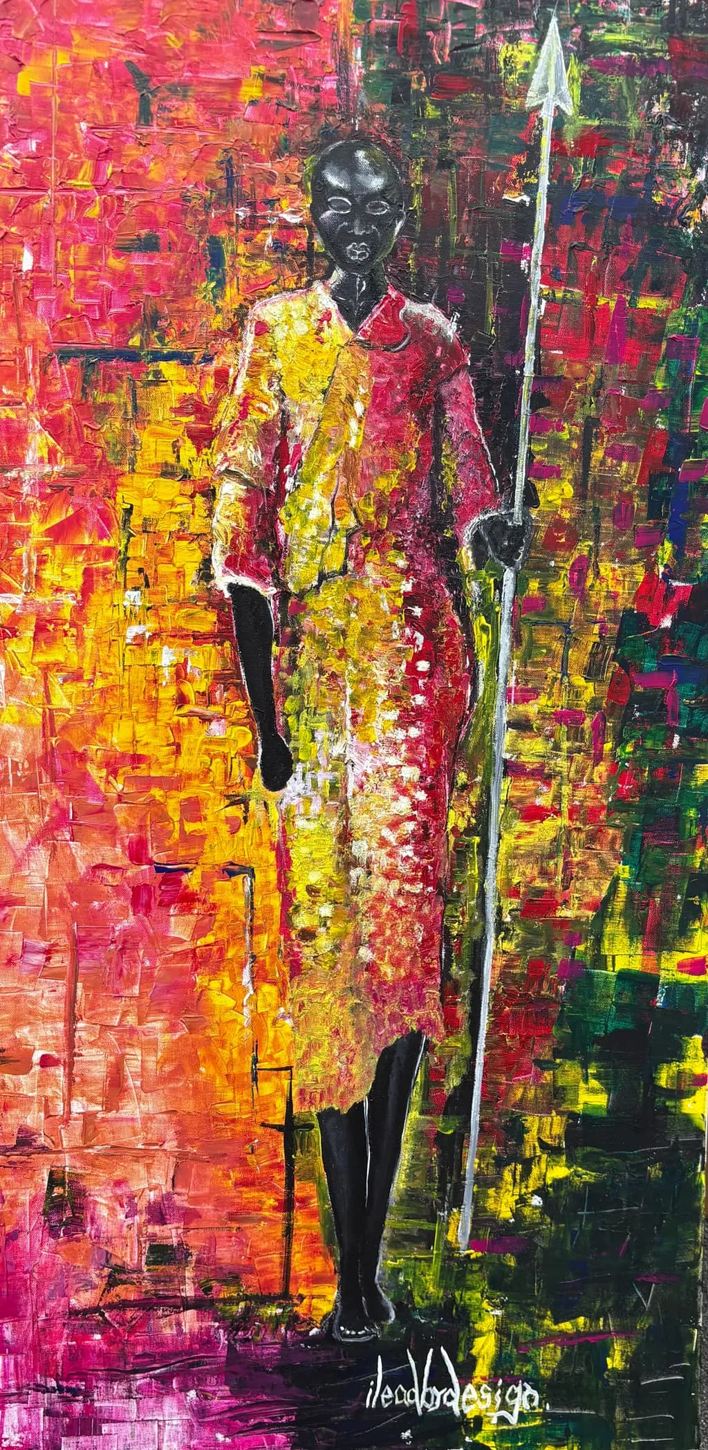 Vibrant Warrior: A Celebration of Strength and Culture in Bold Colors