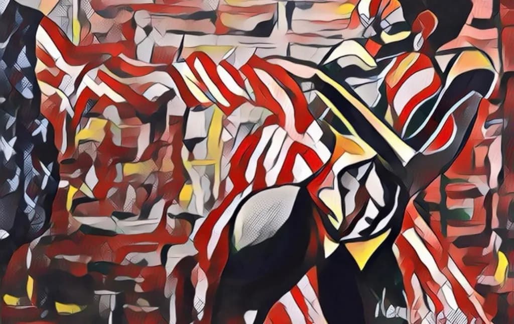 Vibrant Expressions of Patriotism: An Abstract Dance of Color and Emotion
