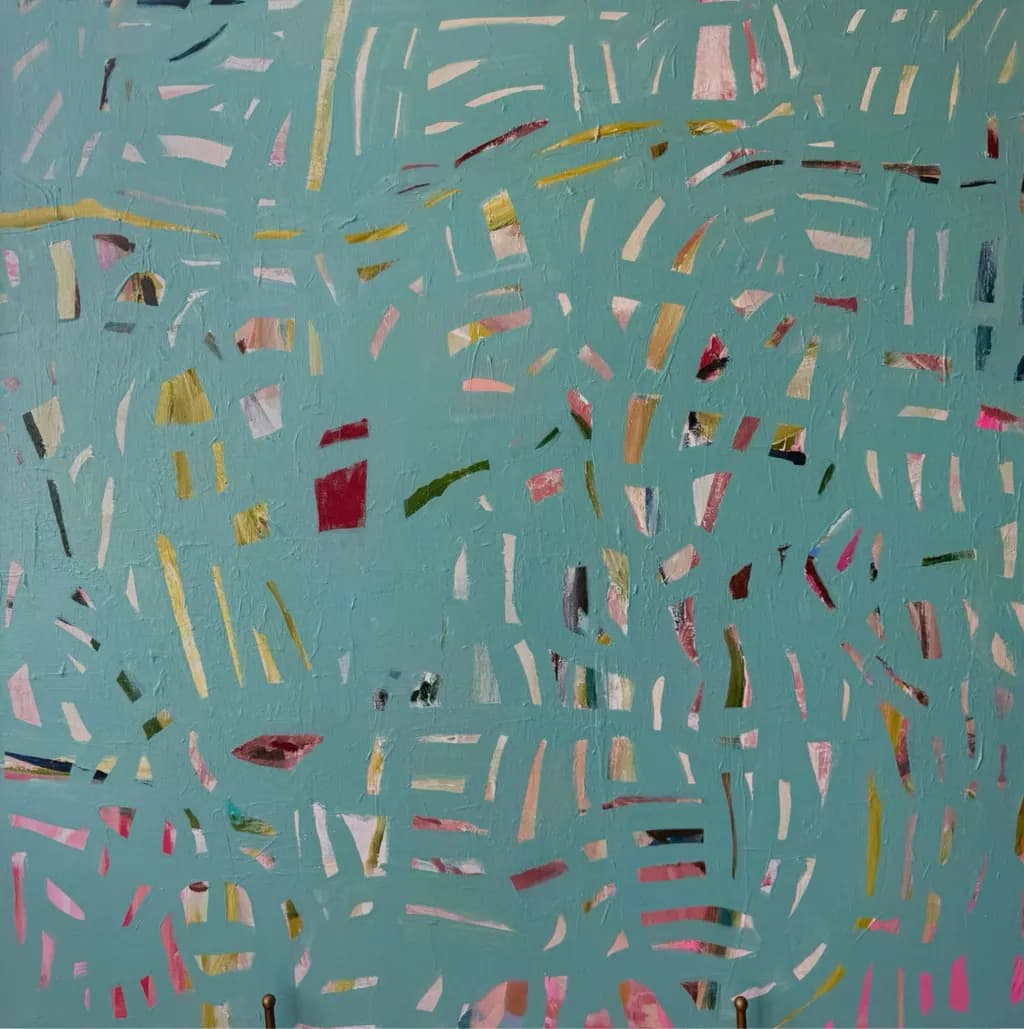 Fragmented Patterns on Teal
