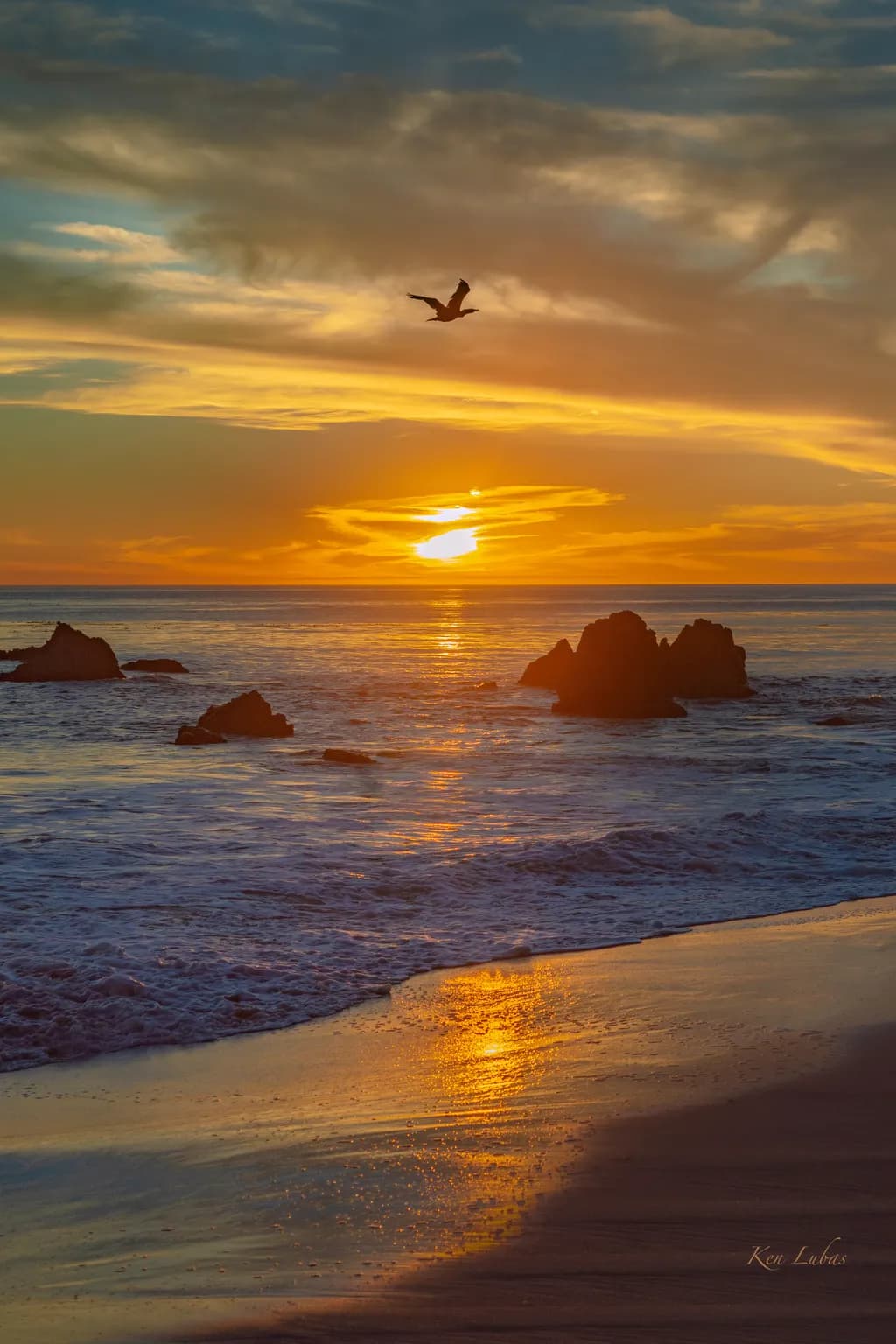 Golden Reflections: A Serene Sunset Over Tranquil Waters