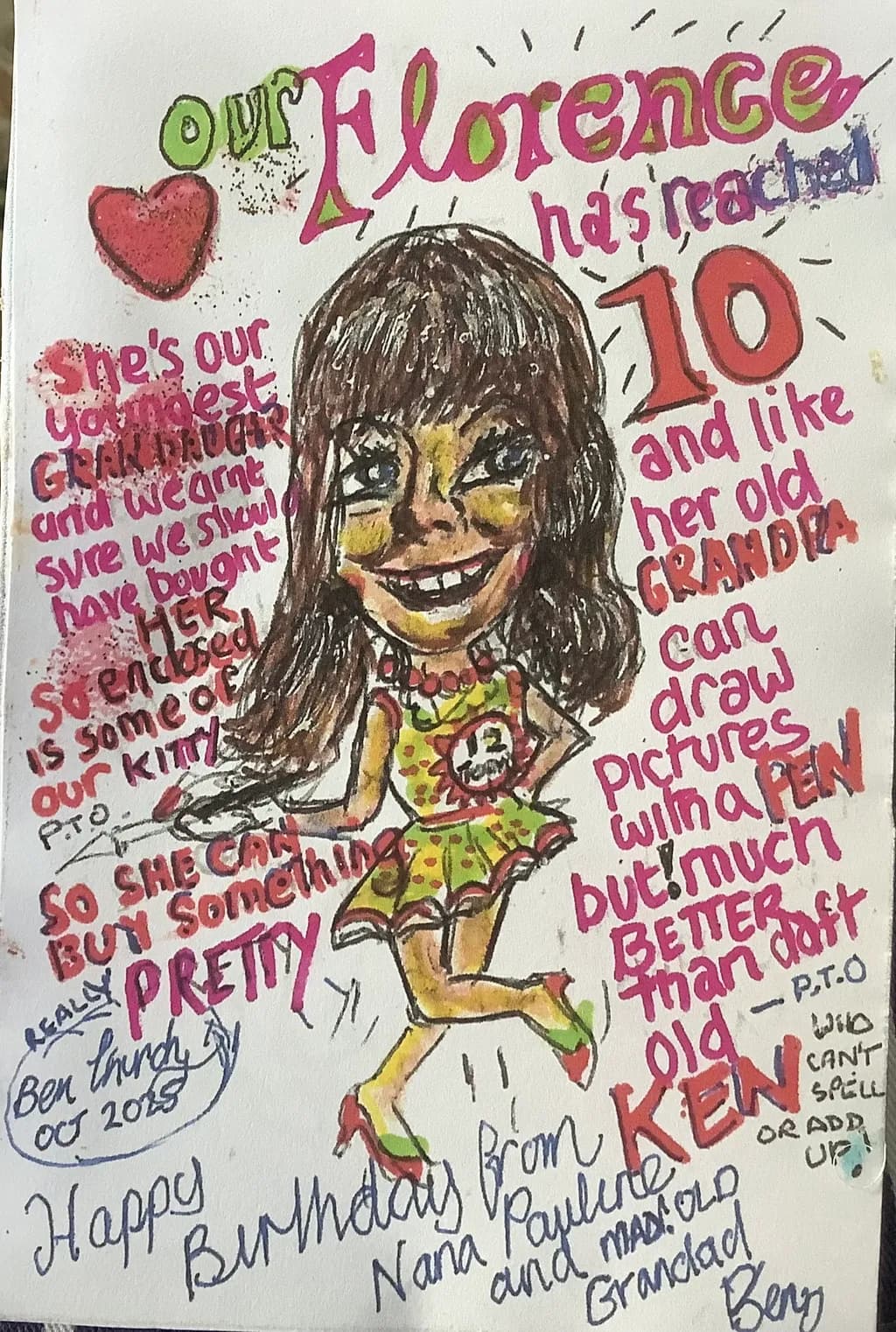 Whimsical Celebration: A Colorful Tribute to Florence's 10th Birthday