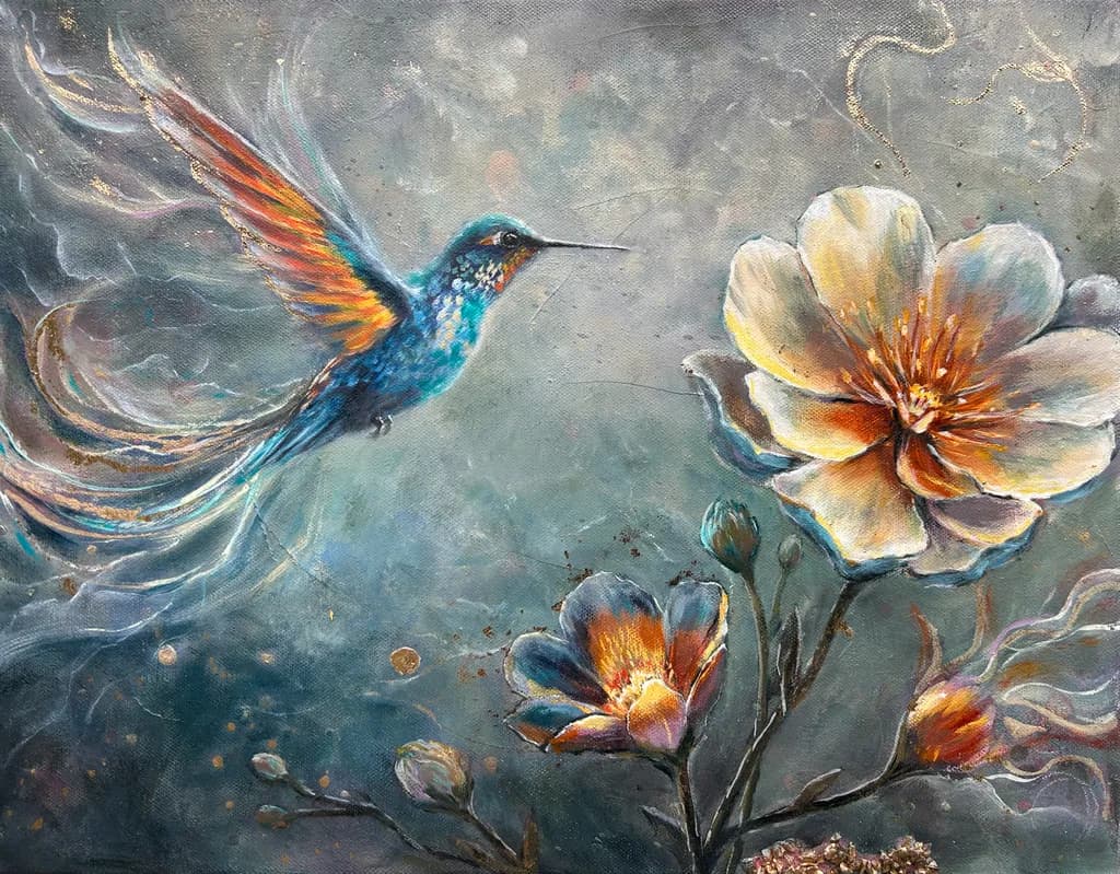 Hummingbird and Blossoms