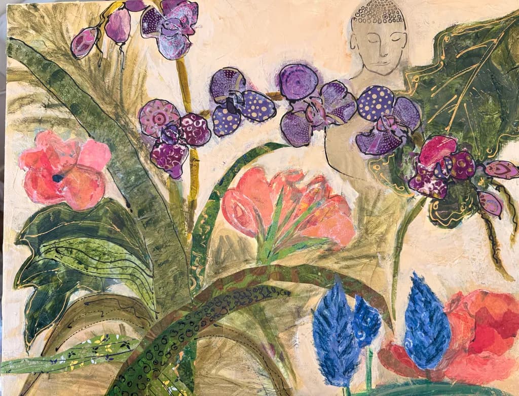 Orchids and Quiet Buddha