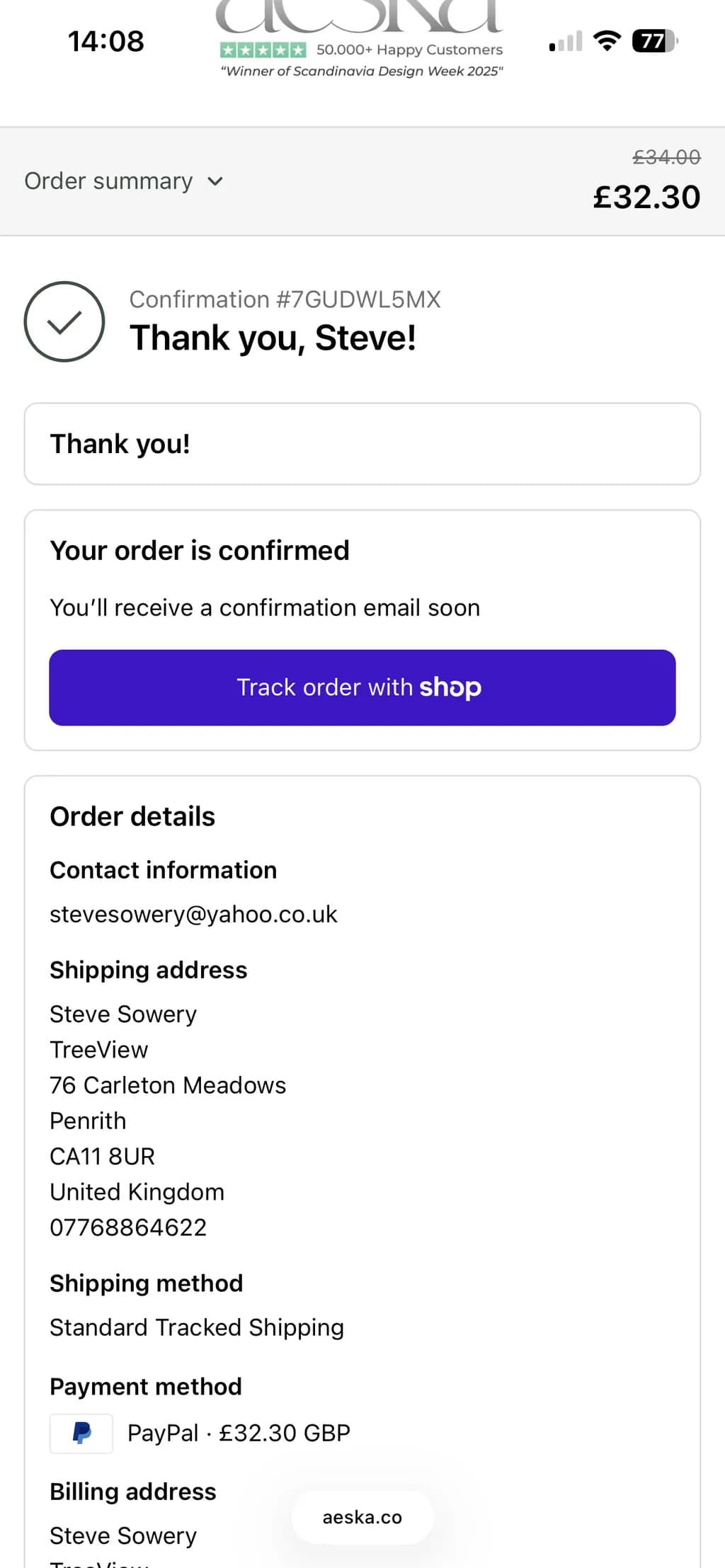 Order Confirmation Overview