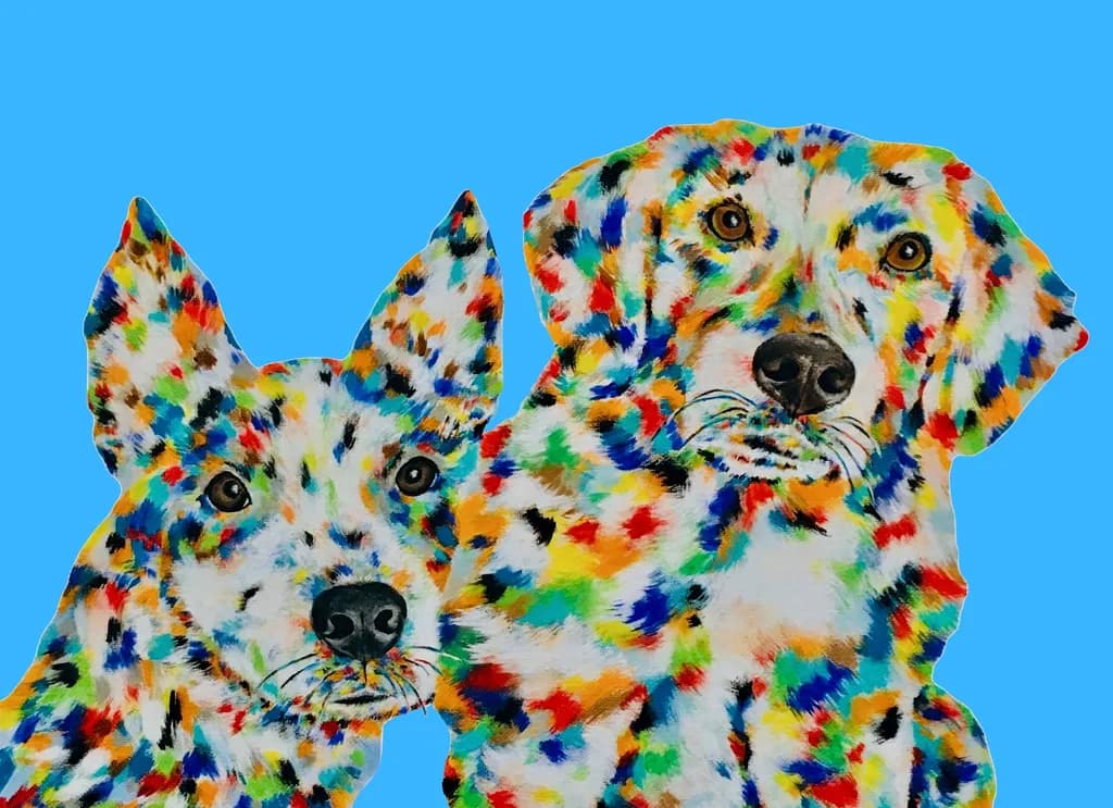 Colorful Canine Duo