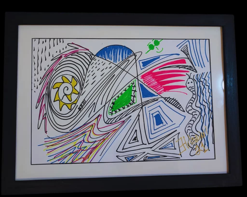 Vibrant Whirlwind: A Dance of Color and Form in Abstract Expressionism
