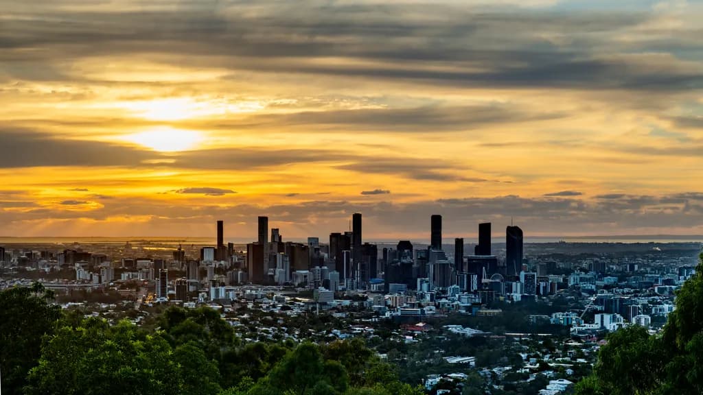 Sunrise over Brisbane Skyline