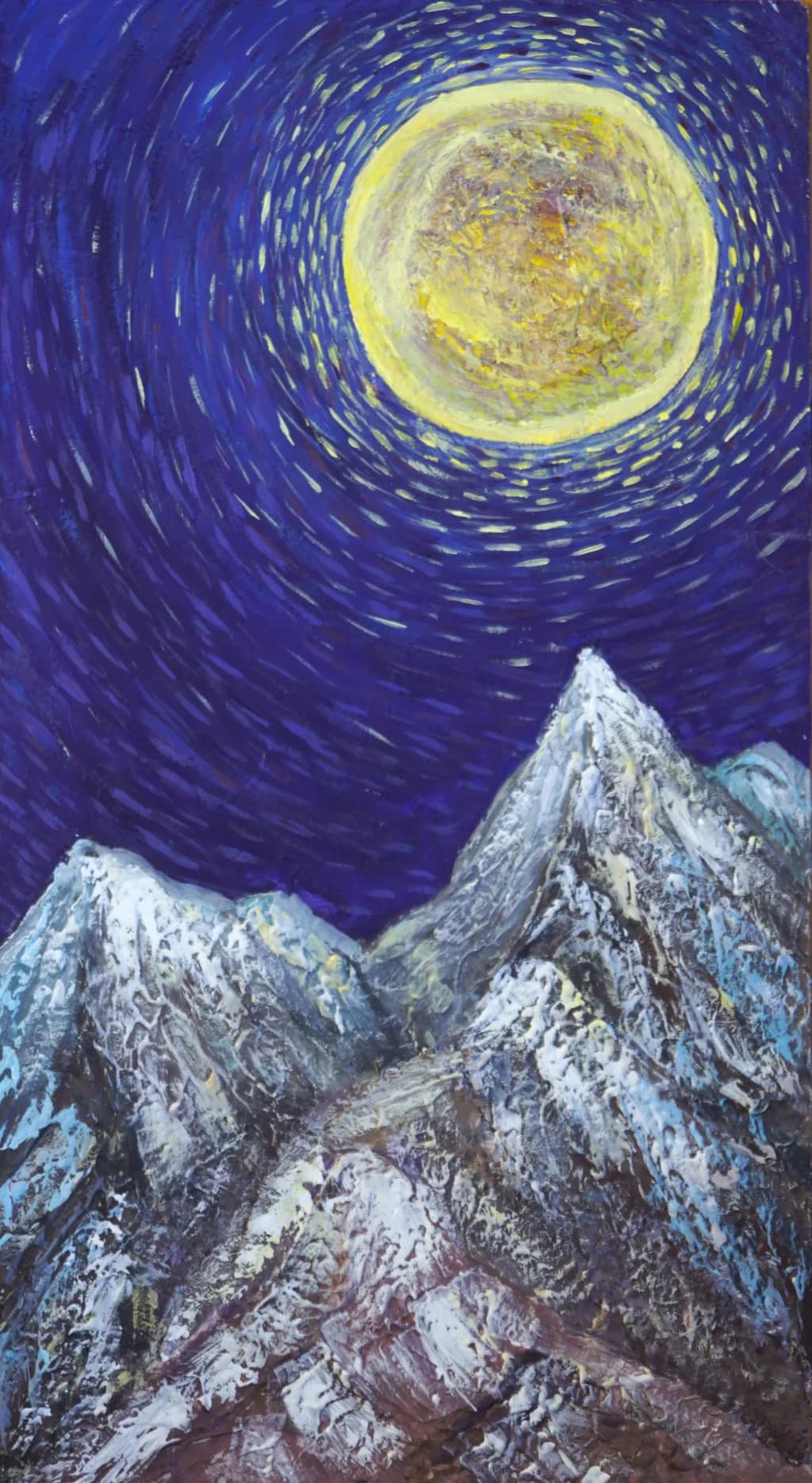 Moonlit Mountain Peaks