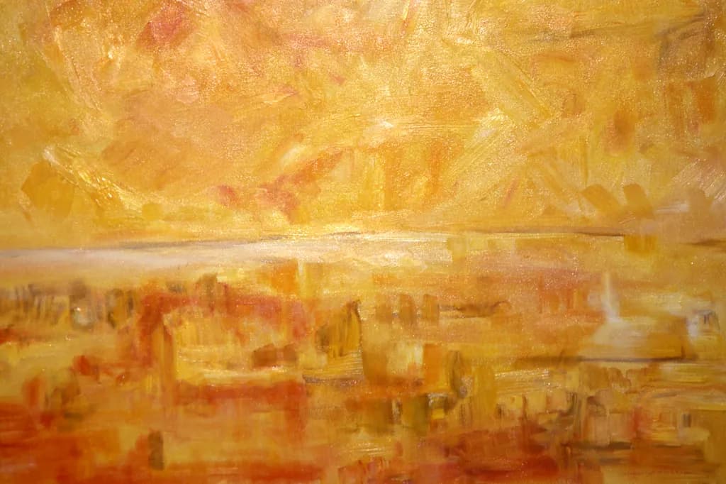 Golden Horizon: An Abstract Landscape of Warmth and Light