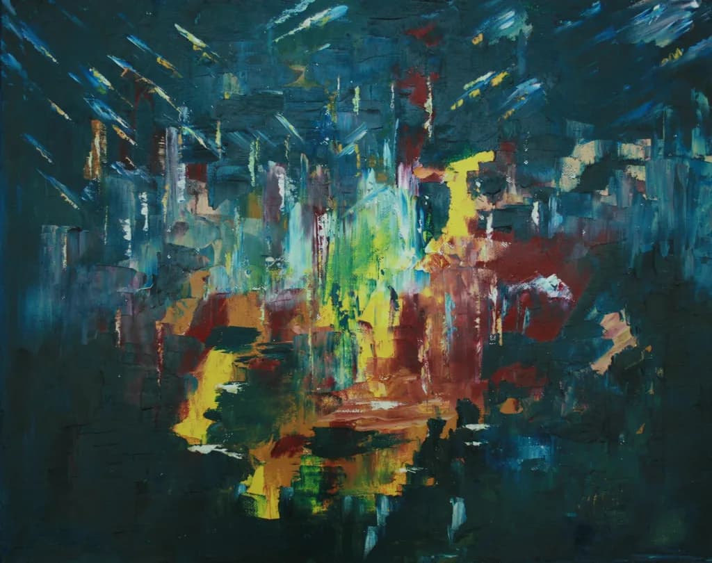 Vibrant Echoes: A Dance of Color and Light in Abstract Expressionism