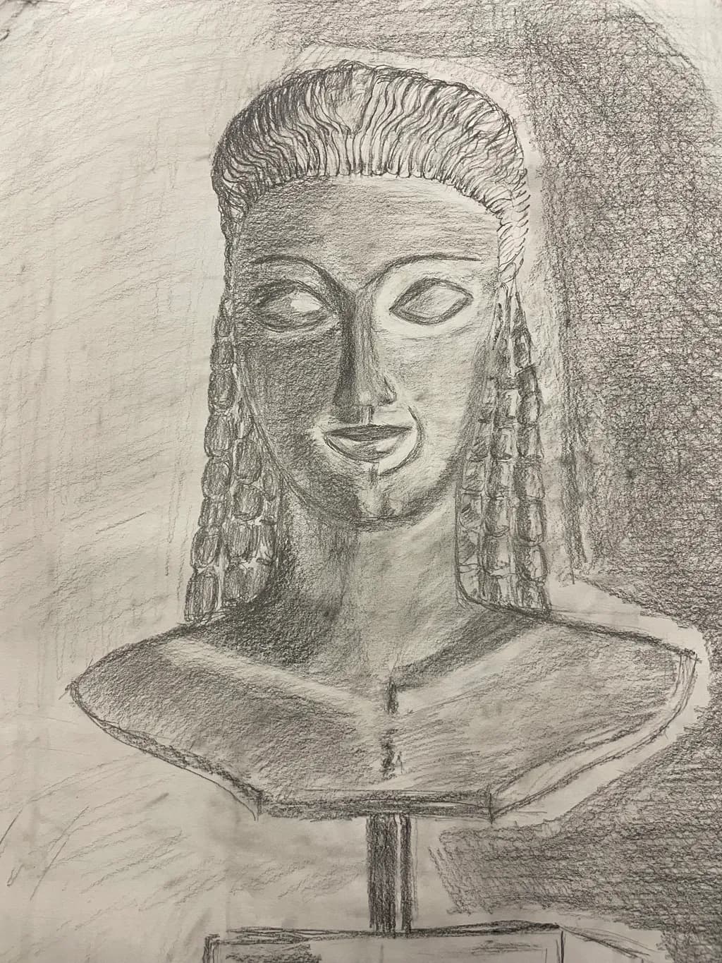 Ethereal Elegance: A Study of Ancient Beauty in Graphite