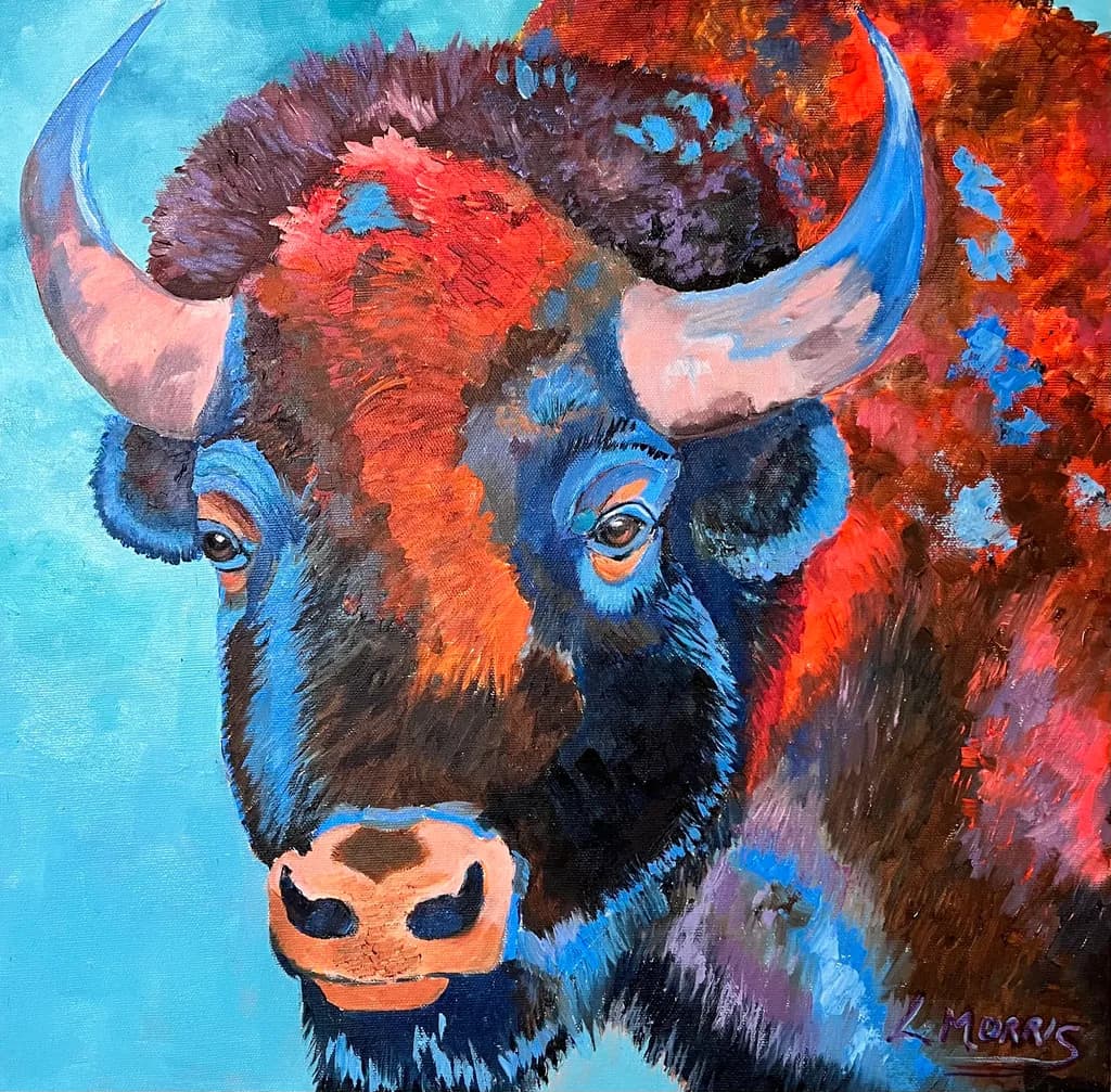 Majestic Bison: A Vibrant Portrait of Strength and Spirit