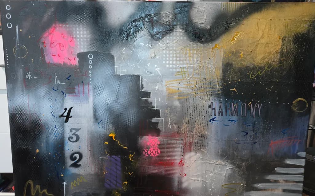 Urban Harmony: A Dance of Numbers and Colors in Abstract Expressionism