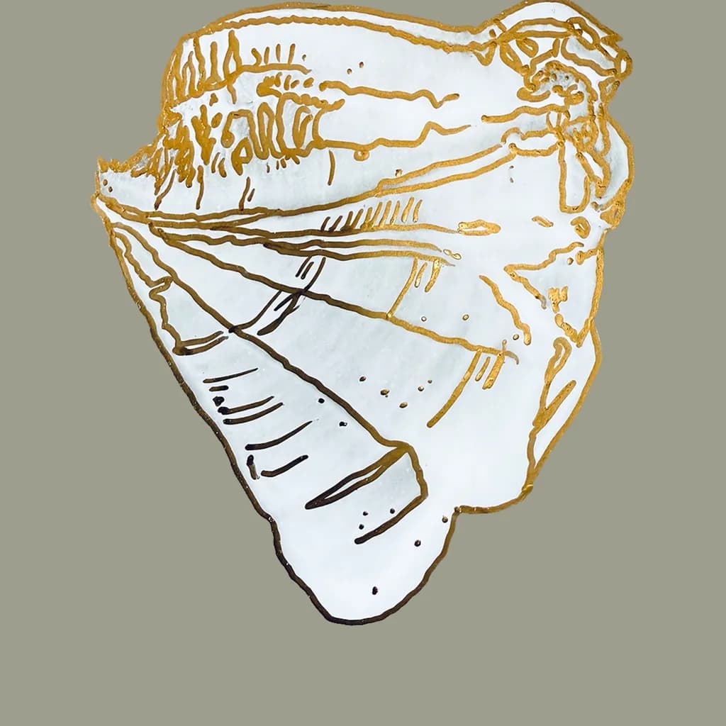 Whispers of the Ocean: A Golden Shell's Elegance