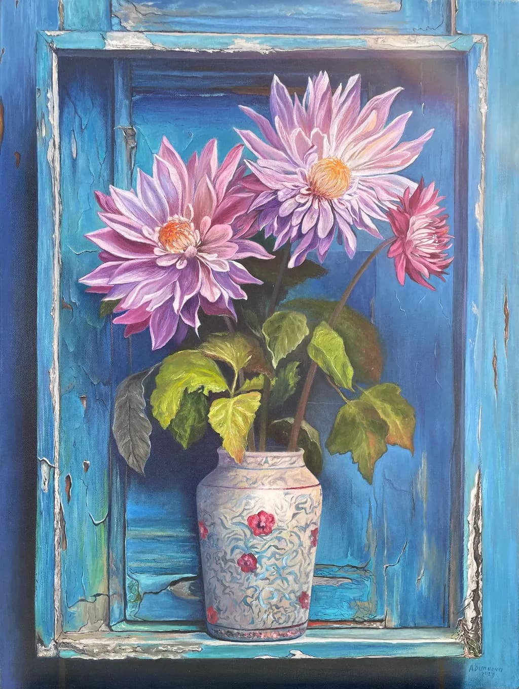 3D Bouquet in old Frame