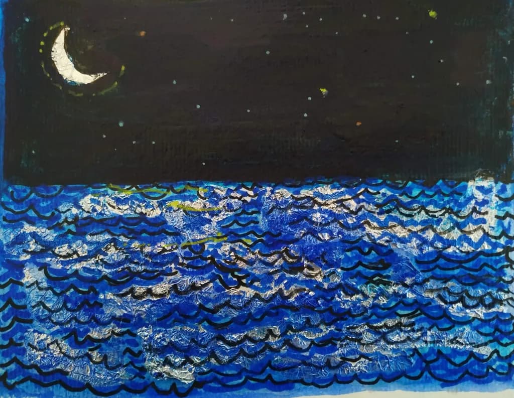 Moonlit Ocean Waves