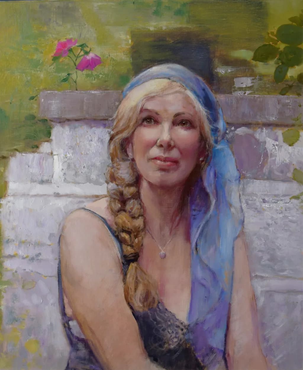 Portrait with Blue Scarf