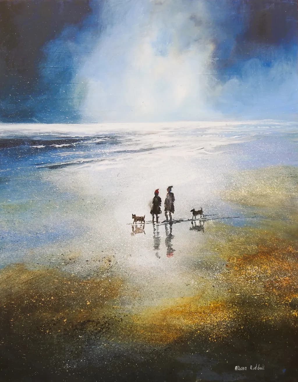 Whispers of the Shore: A Serene Stroll with Canine Companions