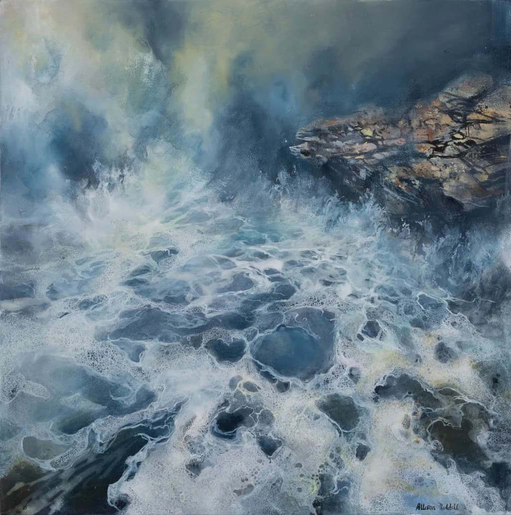 Ocean's Embrace: A Turbulent Dance of Waves and Rocks