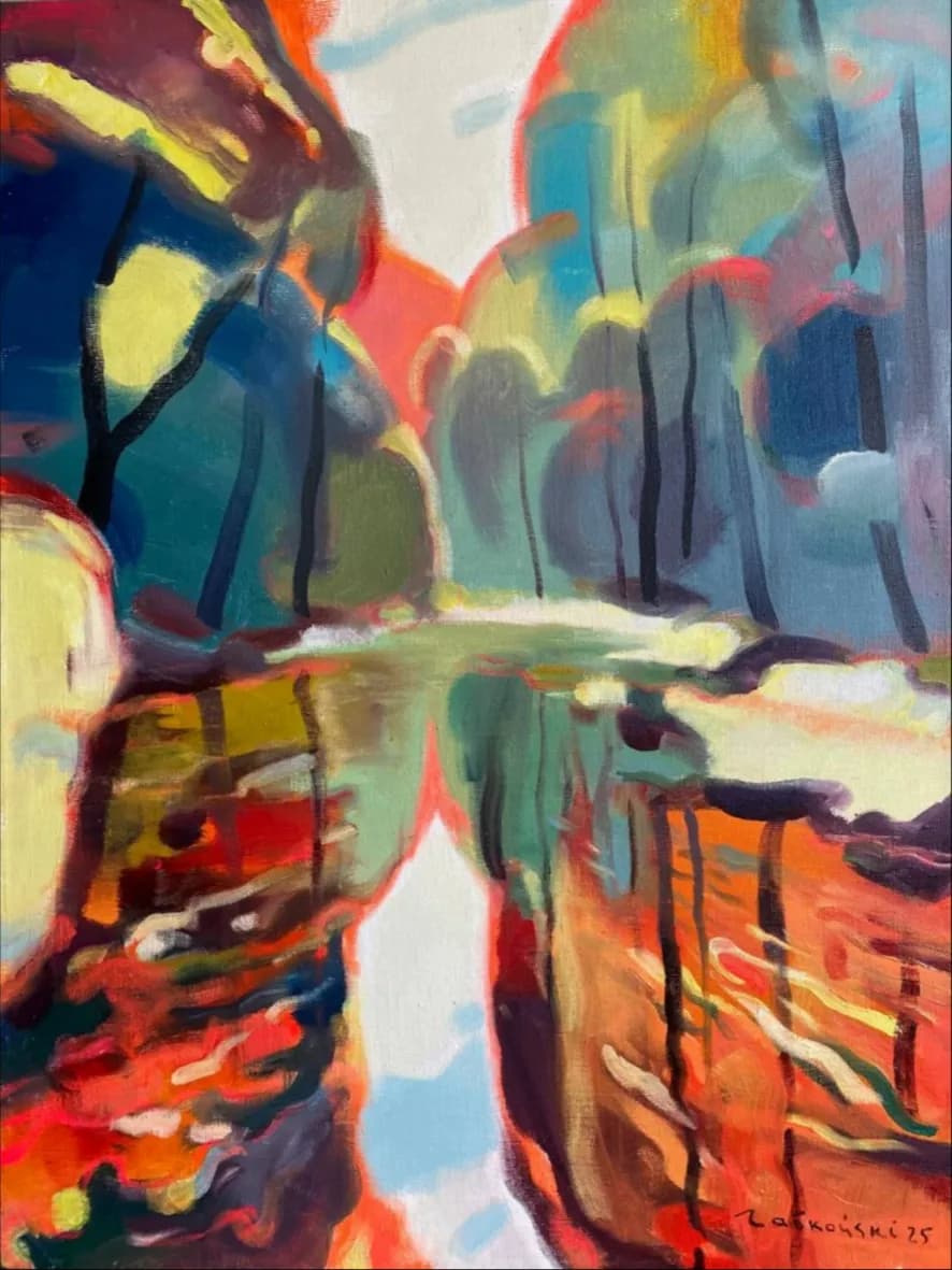 Whispers of Color: A Vibrant Reflection in Nature's Embrace