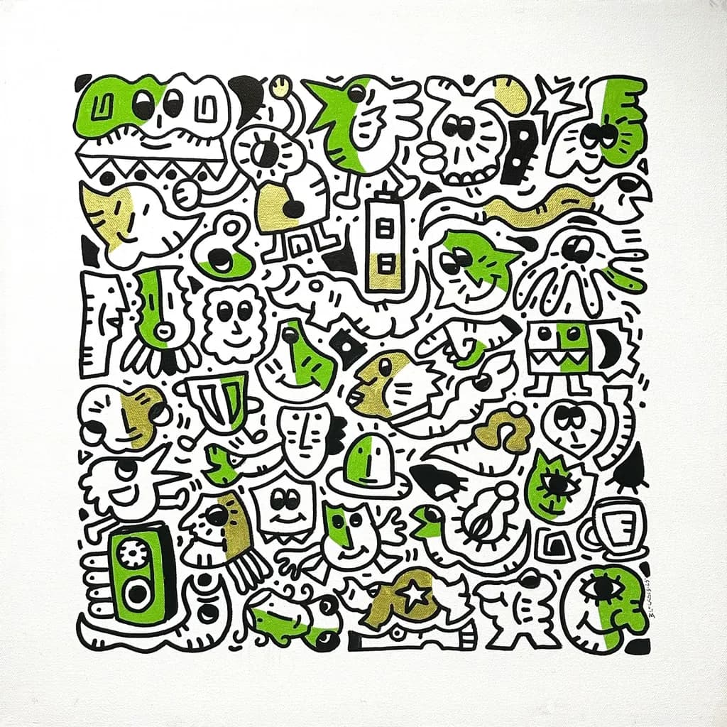 Green Maze Faces