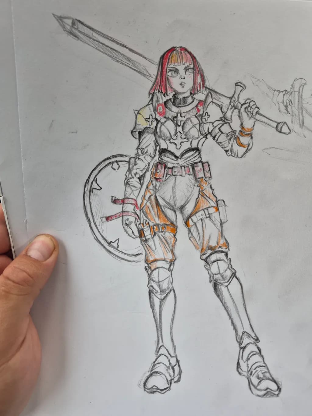 Armored Warrior with Sword and Shield