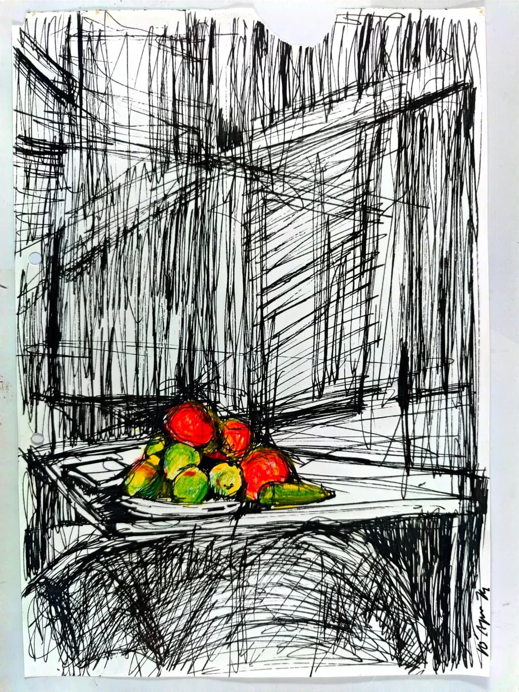 Fruit Still Life in Black and White