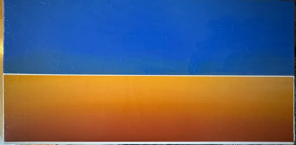 Vibrant Horizons: A Dance of Blue and Orange Gradients in Abstract Texture