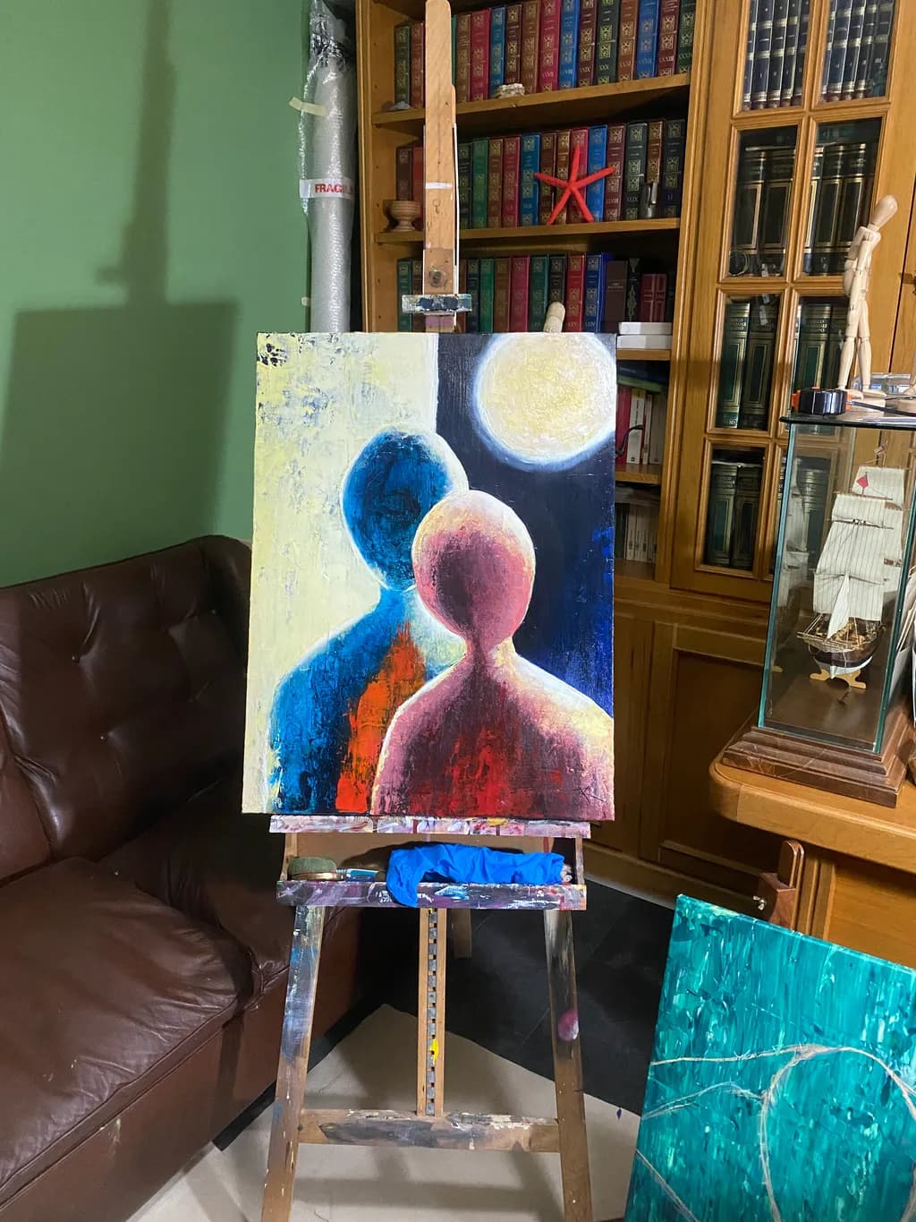 Whispers of Connection: A Colorful Embrace Under the Moonlight