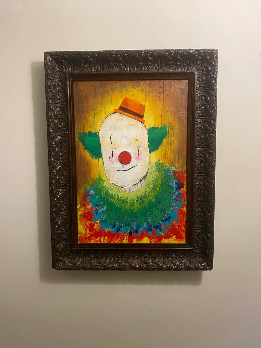 Whimsical Joy: A Colorful Clown Portrait in Vibrant Hues