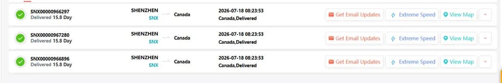 Delivery Status List