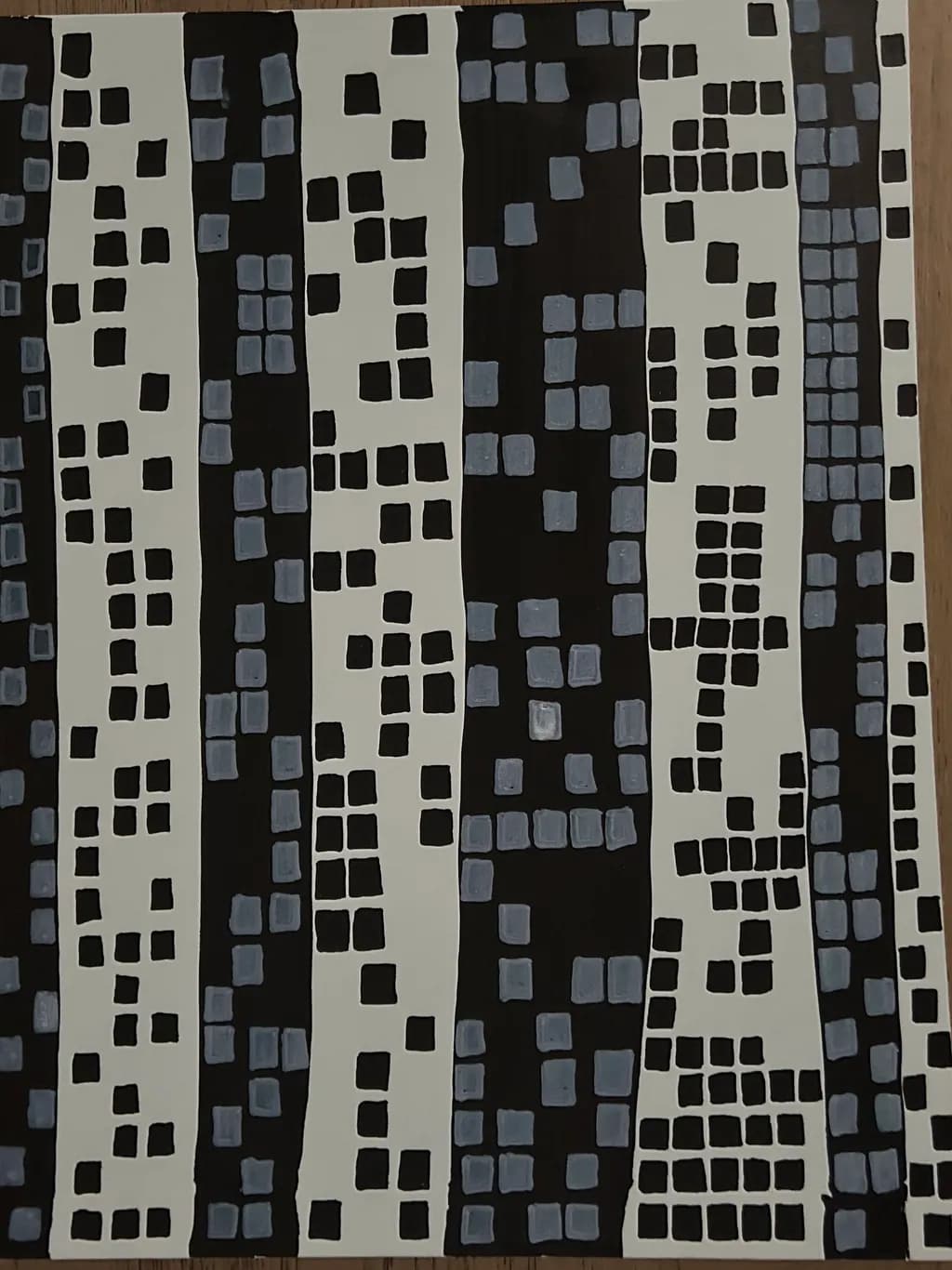 Monochrome Grid Stripes
