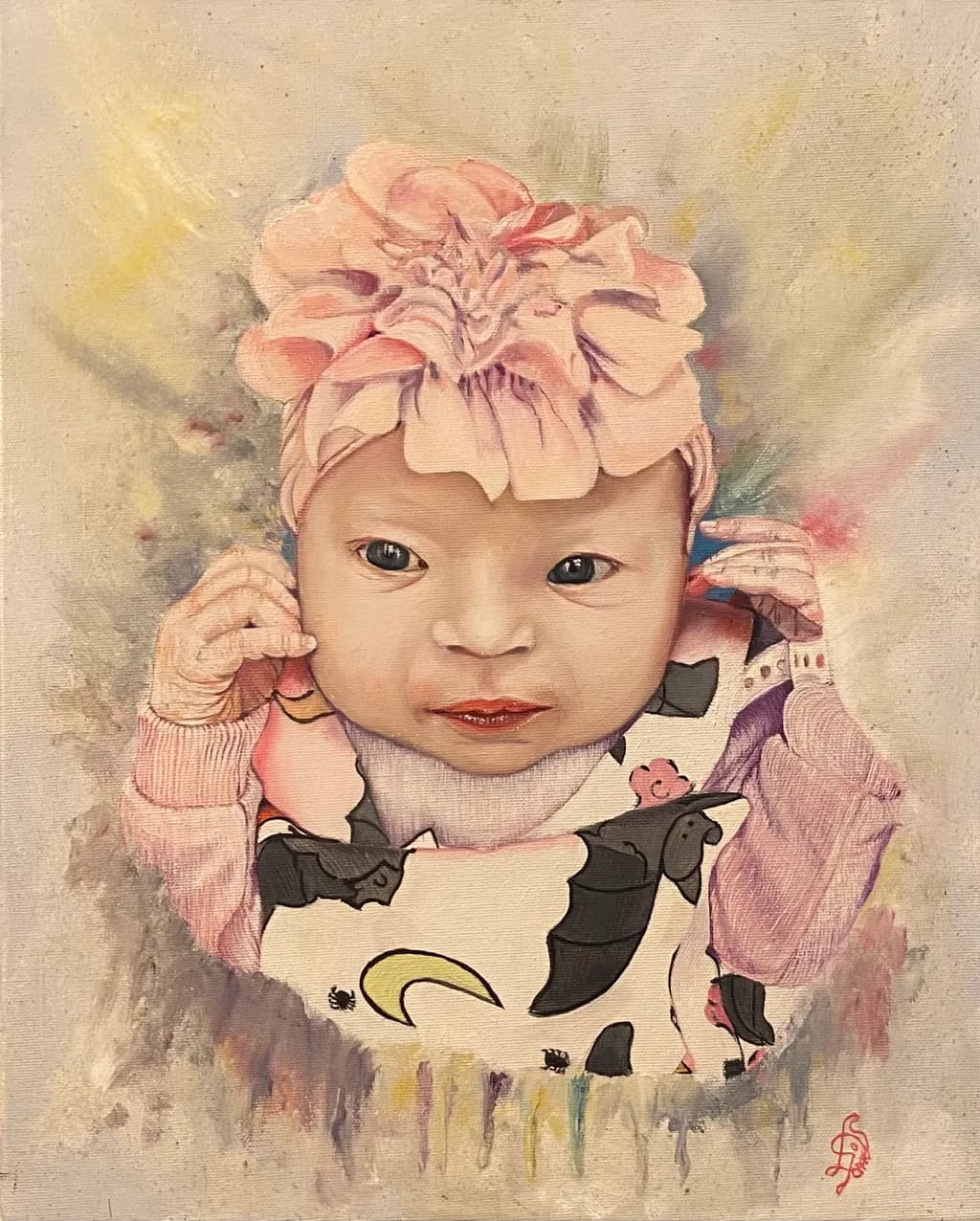 Baby in Blossom Hat