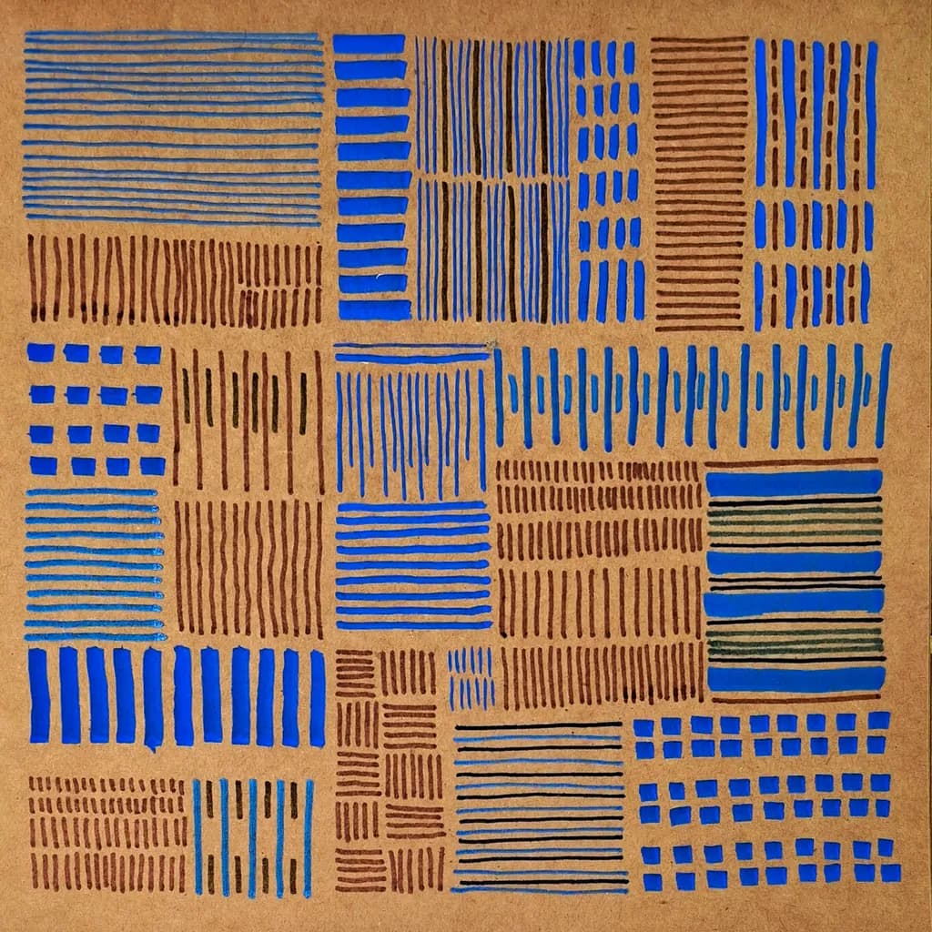 Dance in Blue and Brown- Lines