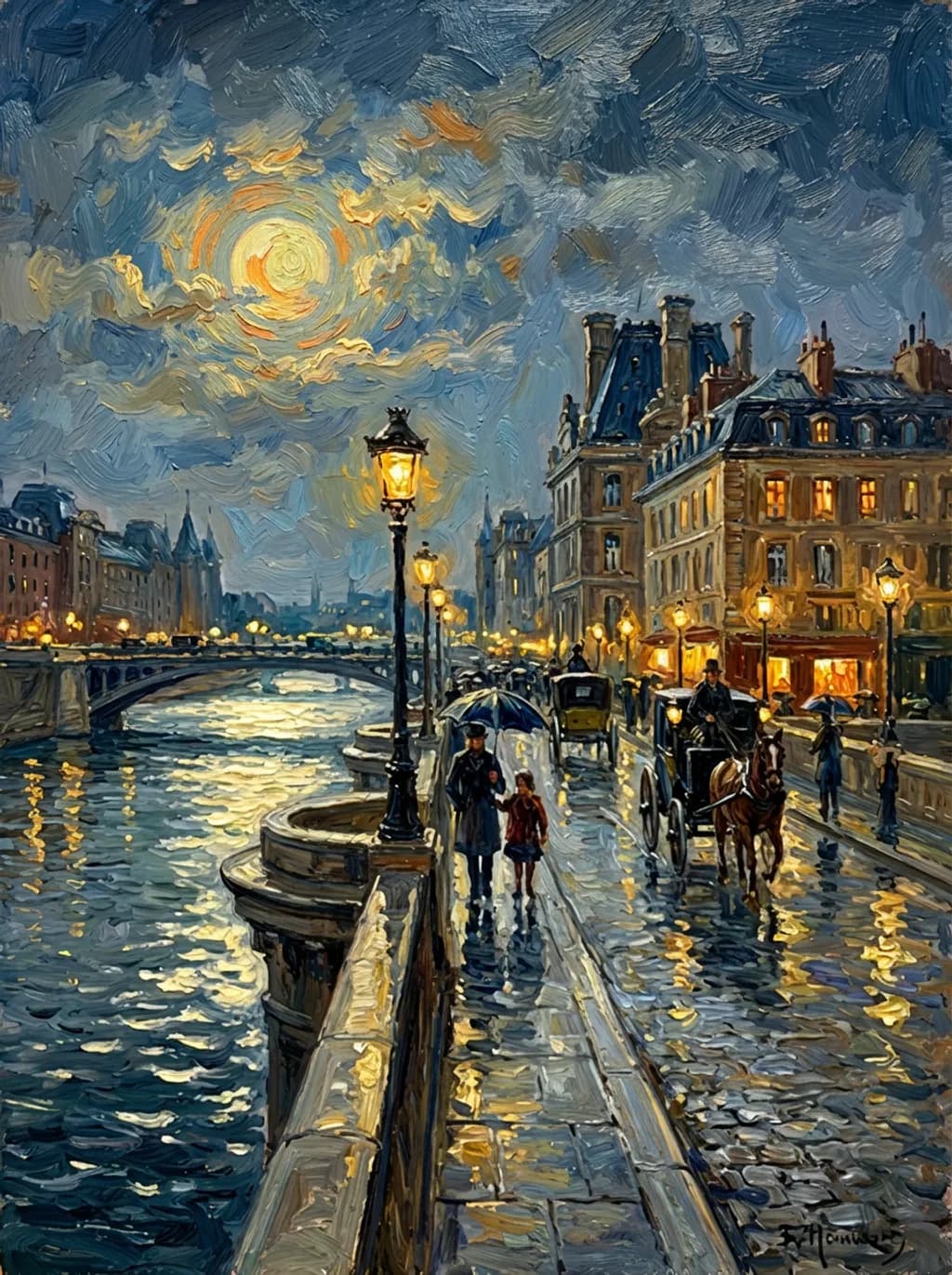 Moonlit Paris Stroll