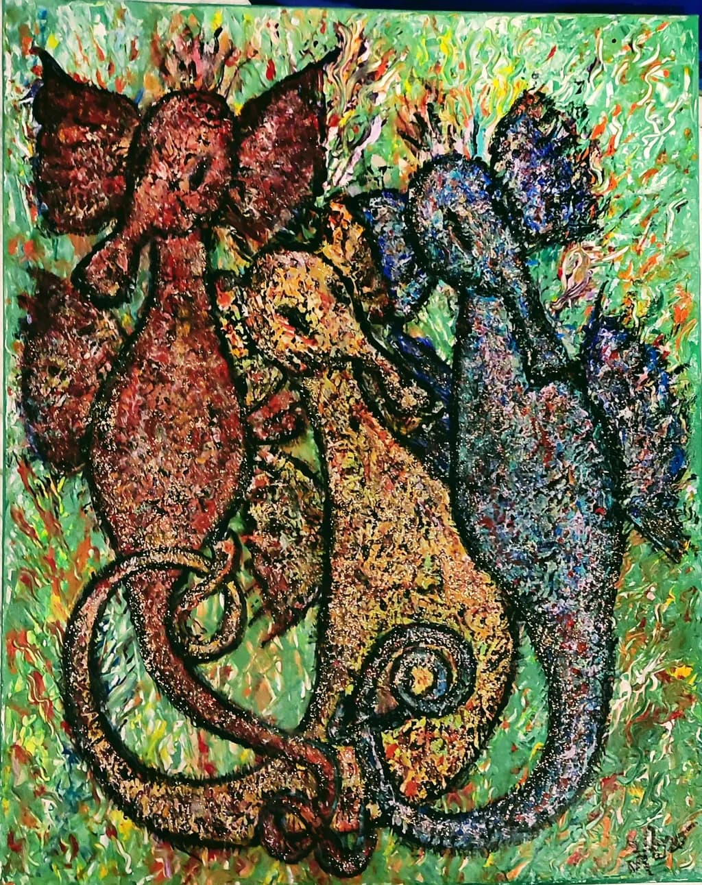 Abstract Figures in Green