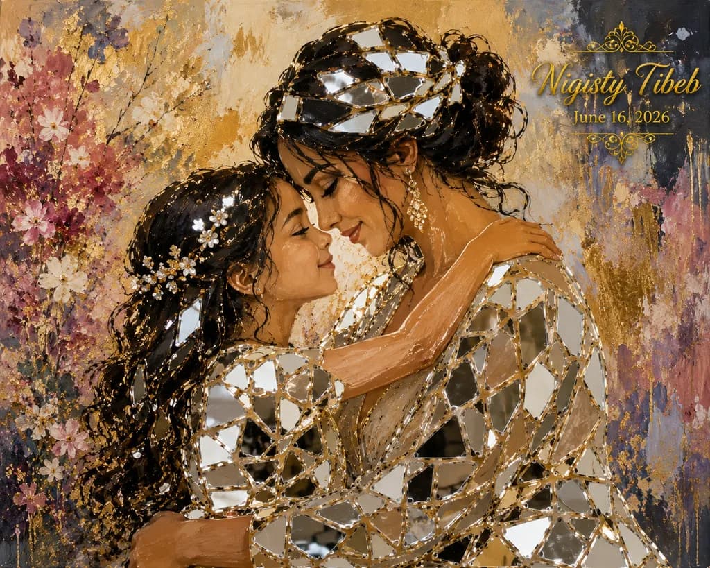 Mother and Daughter Embrace