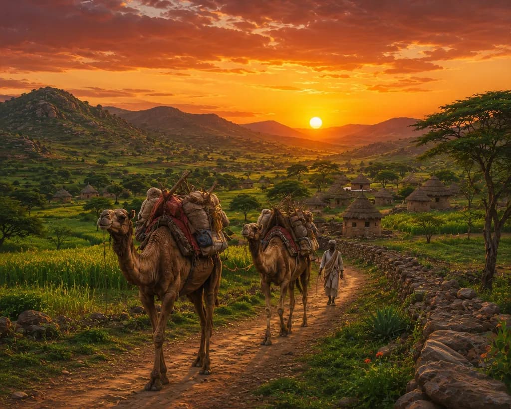 Sunset Caravan Path