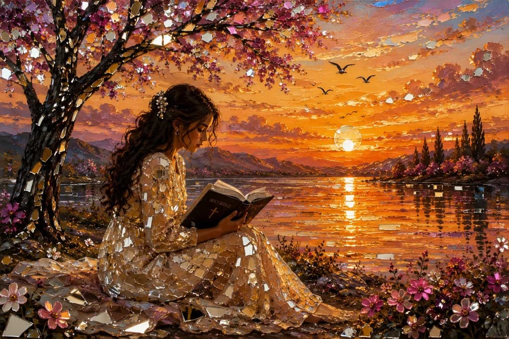 Sunset Reflection by the Lake