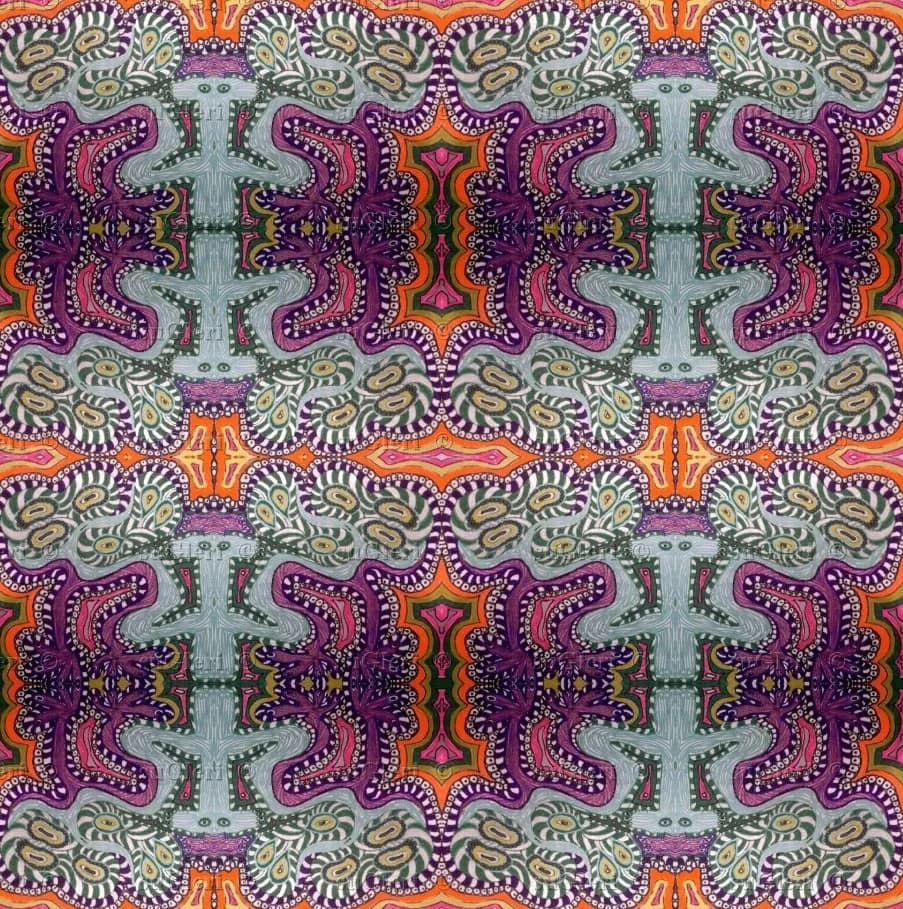 Vibrant Symmetry: An Ornate Dance of Colorful Patterns