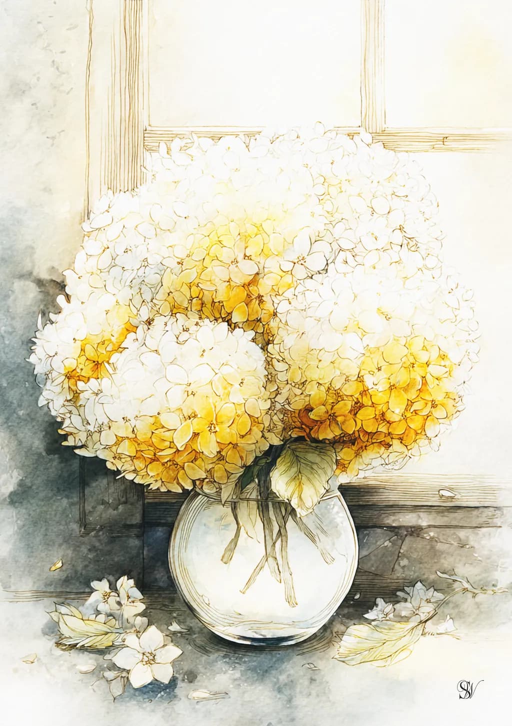 Golden Hydrangea Bloom