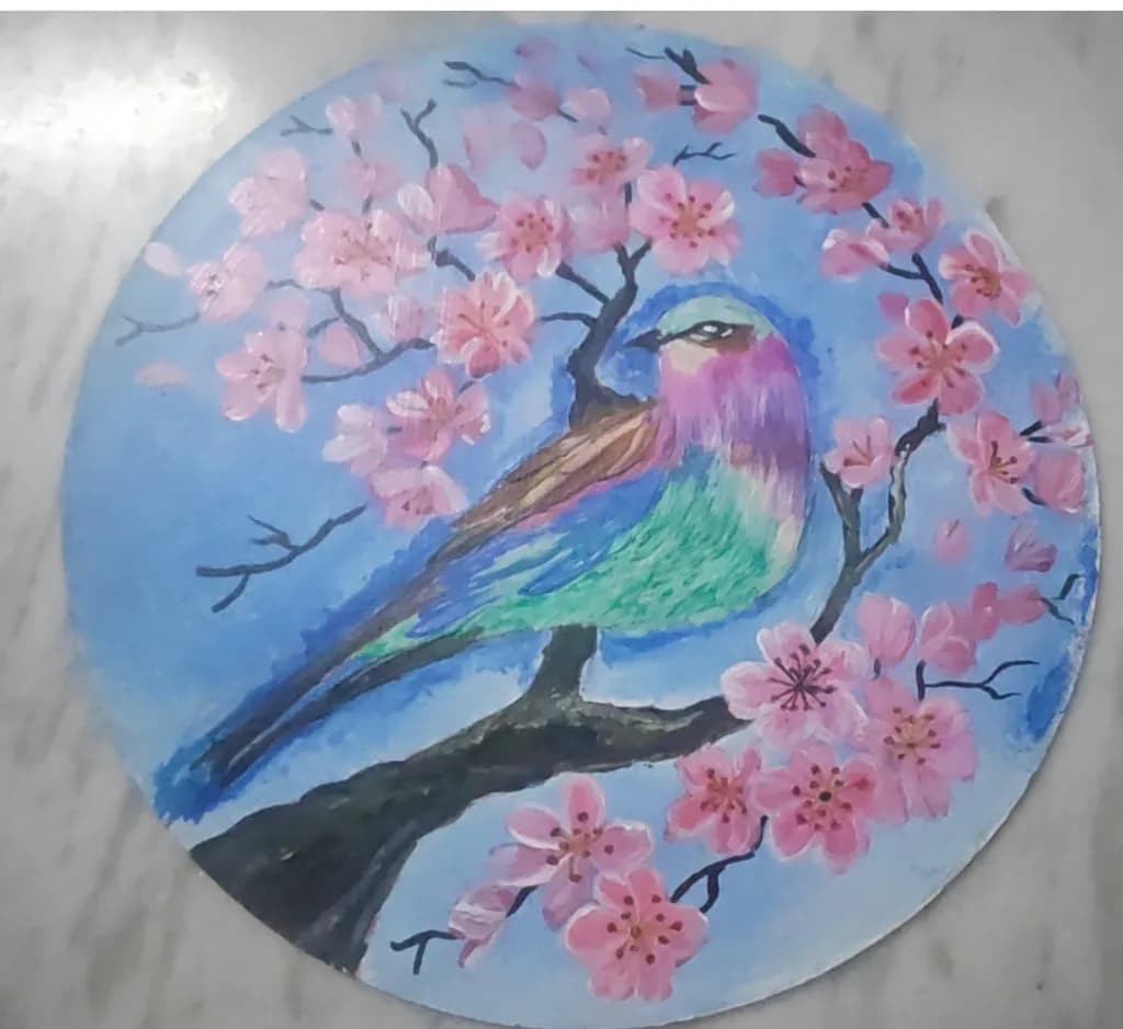 Bird on Cherry Blossoms